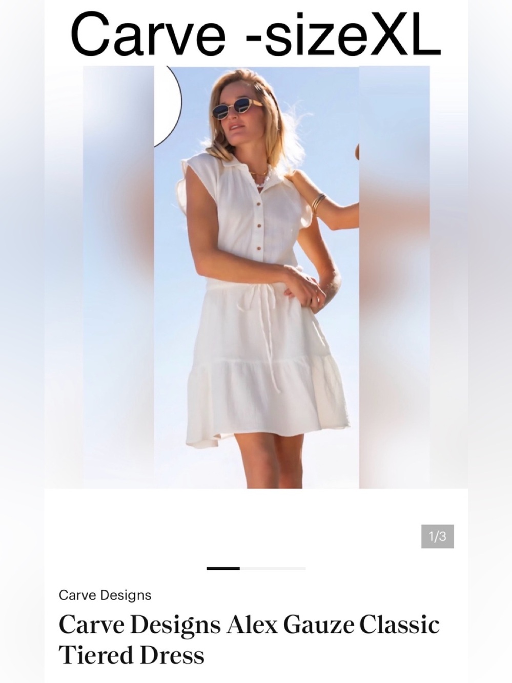 Carve Alex NEW with tags - Linen white classic design- size XL